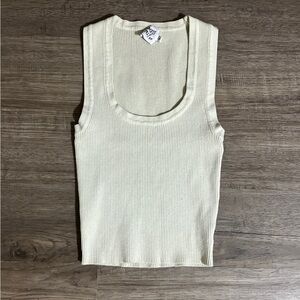 Princess Polly Ivory Ribbed Tank Top